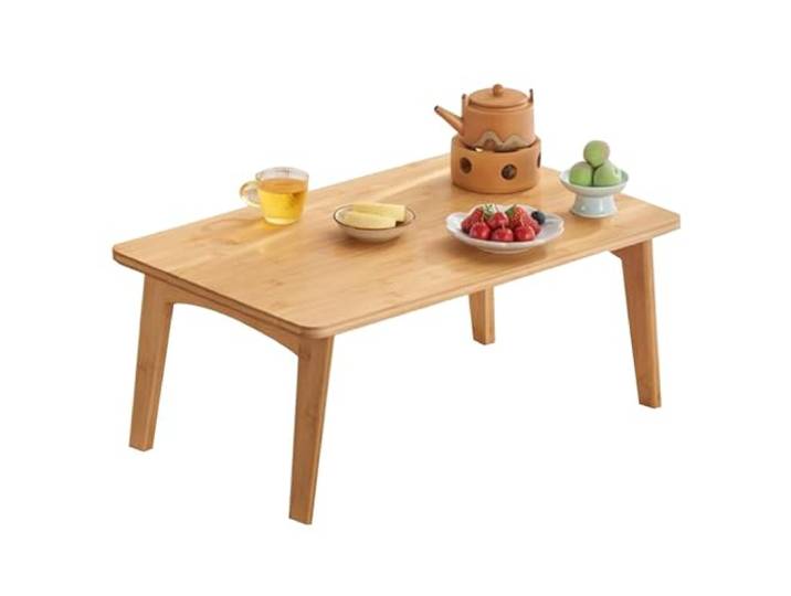 Ptasccne Rechteckiger Couchtisch aus Holz, Wohnzimmertisch, Bauernhaus Accent Center klappbarer Teetisch mit stabiler Basis couchtisch