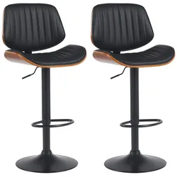 2er Set Barhocker Clawson Kunstleder schwarz