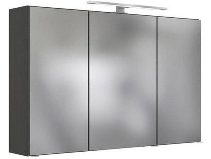 Held Spiegelschrank Held Möbel Arezzo, Graphitfarben, Metall, 120x64x20 cm, Badezimmer, Badmöbelsets & Badmöbelserien, Badmöbelserien