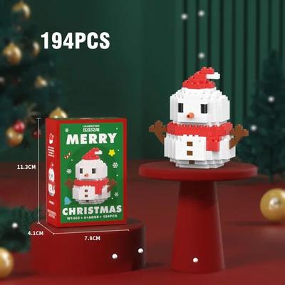 Uplift Treasures Christmas Santa Reindeer Building Block Puzzle Set snow Man B