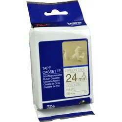 Brother P-Touch Band TZe-R254  gold auf textil weiß  24mm / 4m