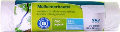 Secolan® Mülleimerbeutel, Material Recycling-Polyethylen, 35 Liter, weiß, 20 Stück