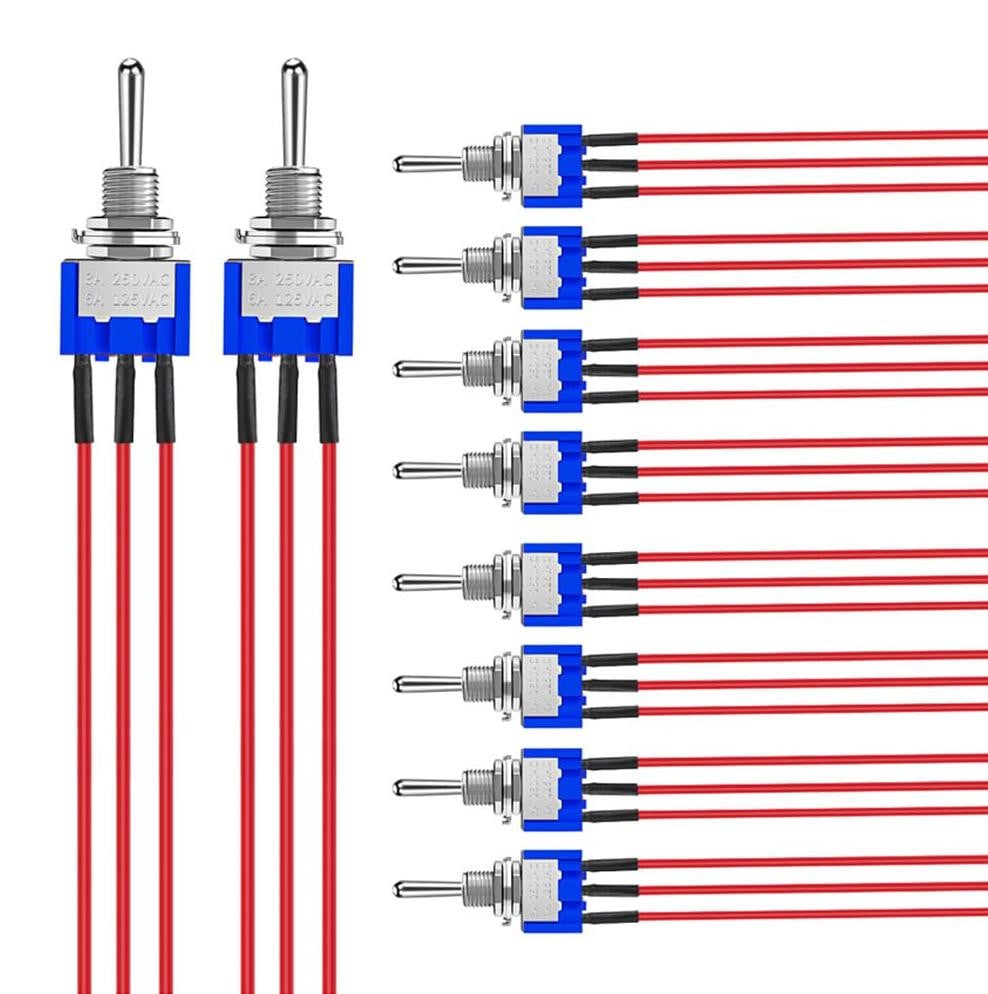 Dripio Miniatuur tuimelschakelaar SPDT, 3A/250V, 10 stuks