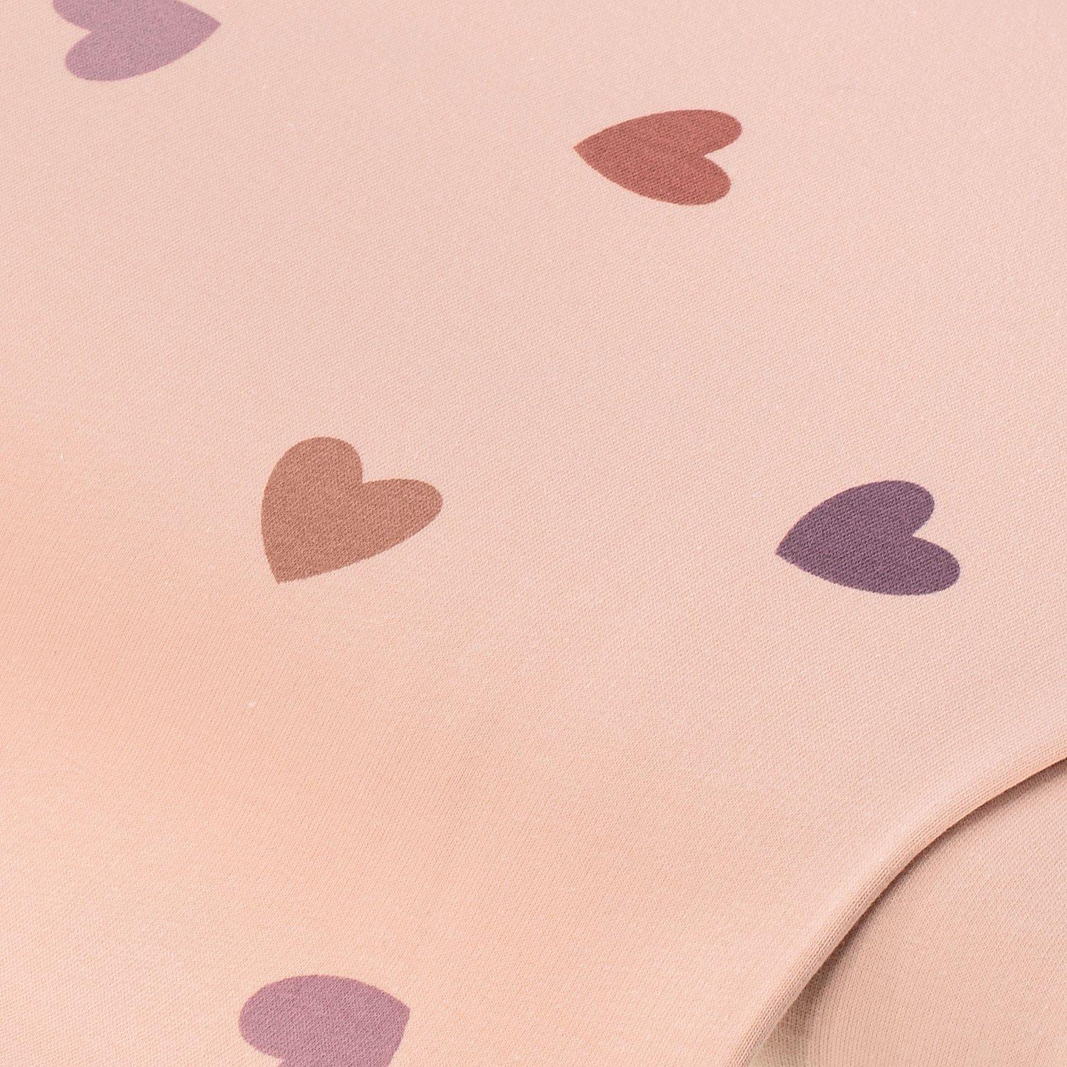 Sweat / French Terry "Herzen", apricot-color