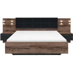 BETT 160/200 Romane Holz und Schwarz