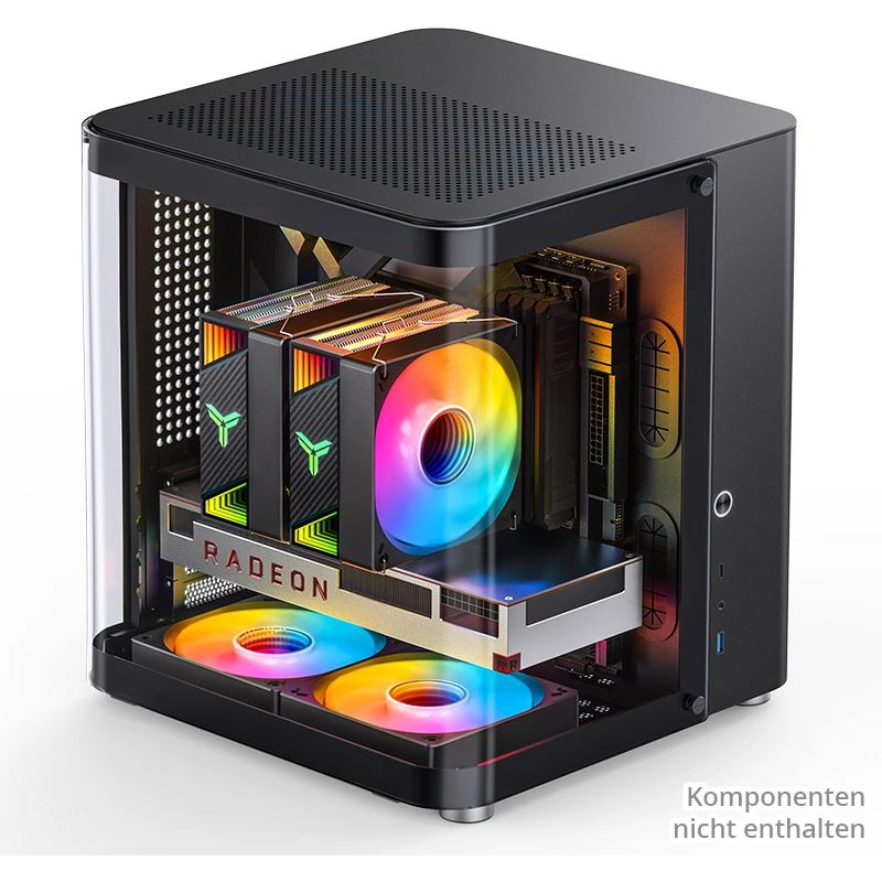 Jonsbo TK-1 2.0 Micro-ATX Gehäuse, Tempered Glass - schwarz