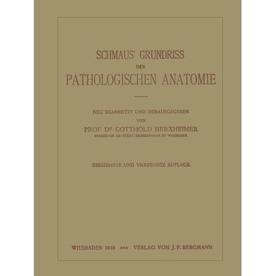 Schmaus’ Grundriss der Pathologischen Anatomie, Taschenbuch von NA Schmaus,NA Herxheimer, Springer Berlin, 978-3-642-89327-8