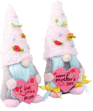 Santa's Workshop 8 Inch Mother's Day Gnomes, Set of 2