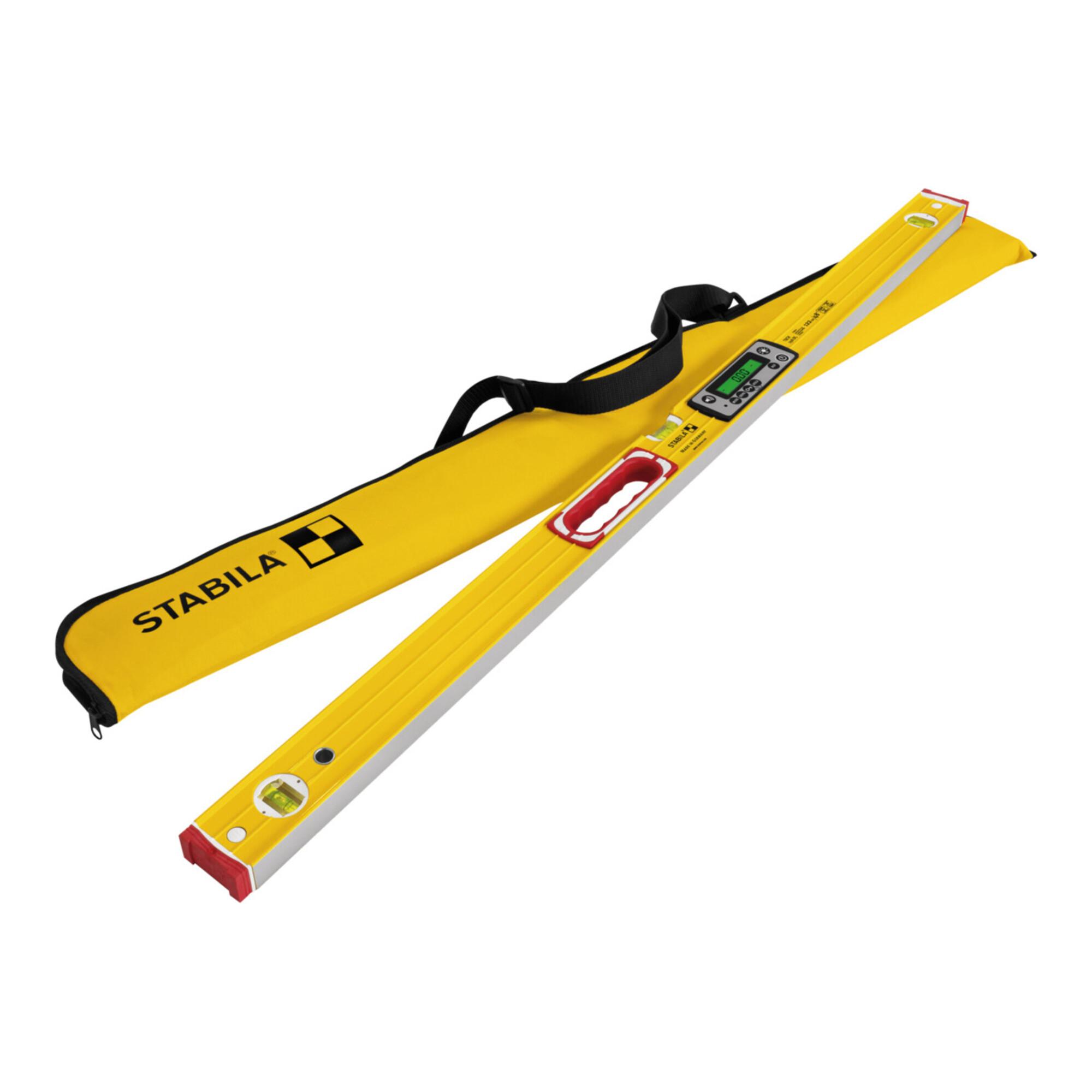 STABILA Digitale Wasserwaage TECH 196 DL, 122 cm, wasser- und staubdicht nach IP 67, 2 Digital-Displays, kalibrationsfrei, Anzeige-Modi: °, %, mm/m, i (19826)