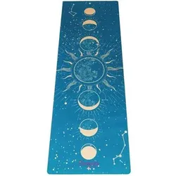 DIVASYA Reise Yogamatte aus angeraute Mikrofaser-Oberseite, Größe 183 x 68 x 0,15 cm in Blau Blau