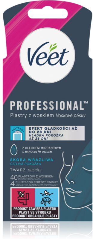 Veet Professional facial waxing strips for sensitive skin 40 pc