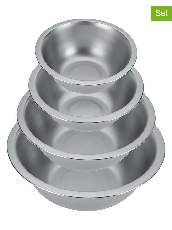 metaltex 4er-Set: Rührschüsseln in Silber - onesize