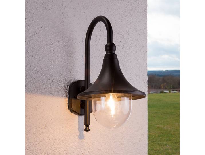 Applique d'extérieur Daphne Black - Lindby - Balcon - Moderne - Aluminium - À ampoule unique