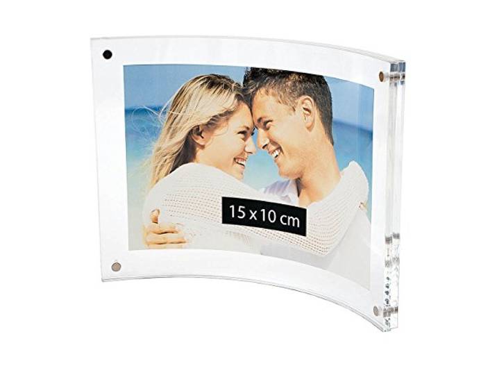 Wedo 601516 acryl fotolijst (Cristallic, met magneetsluiting, liggend formaat gebogen) glashelder