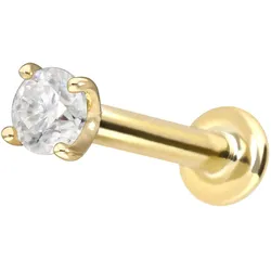 14 Karat Gold Labret mit Innengewinde MOISSANIT