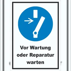 HB-Druck Vor Wartung oder Reparatur freischalten Schild A0 (841x1189mm)