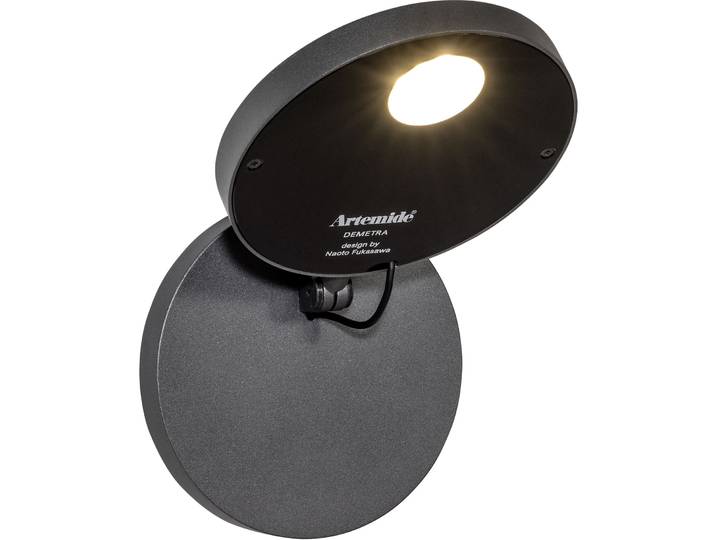 Artemide Designer-Wandlampe Demetra Grau Metall 392 lm B 13 cm - LED - Lichtfarbe: Warmweiss - Designer-Wandlampe- LED Energiesparlampe