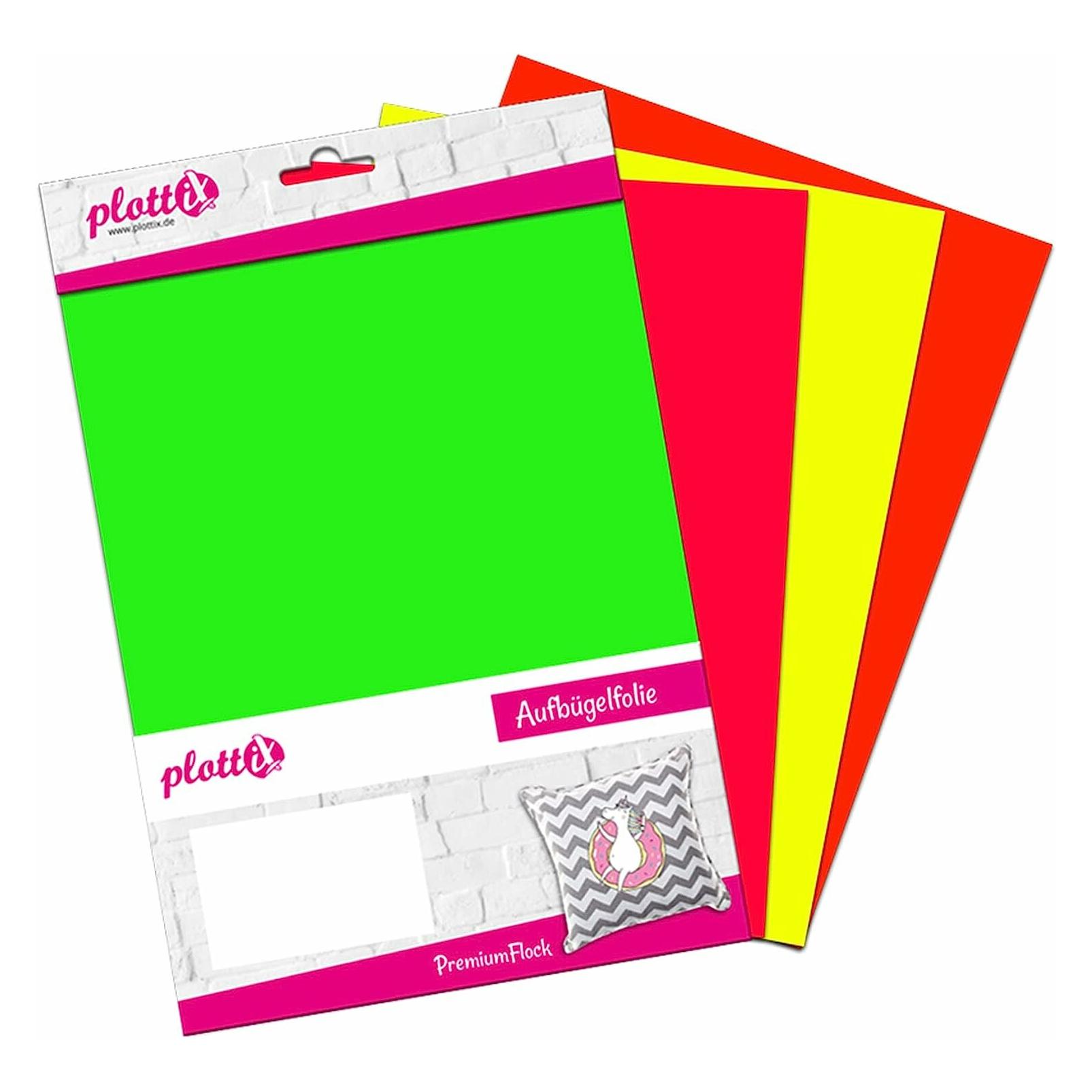 PlottiX PremiumFlex Neon Bundle 20cm x 30cm (4 Folien) (0767523755922)