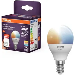 OSRAM SMART+ LED Tropfenlampe E14 Zigbee DIMM 4,9W wie 40W Tunable white