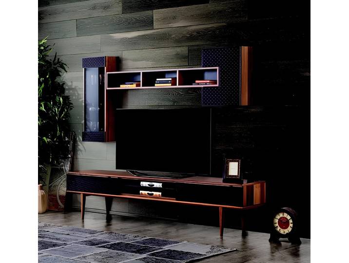 Xlmoebel Wohnwand Elegante Wohnwand mit Lowboard und Wandschränken in Hochglanz Weiß, (4-St., Wohnwand), Hergestellt in Europa