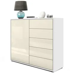 KOMMODE Ben Front in Creme Hochglanz