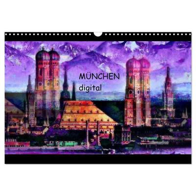 München digital (Wandkalender 2027 DIN A3 quer), CALVENDO Monatskalender