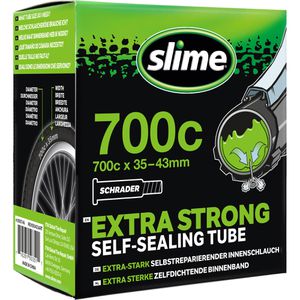Slime Fahrradschlauch Extra Strong, 28 Zoll, 35mm AV-Ventil, für Rennrad, Reifenbreite 35-43mm