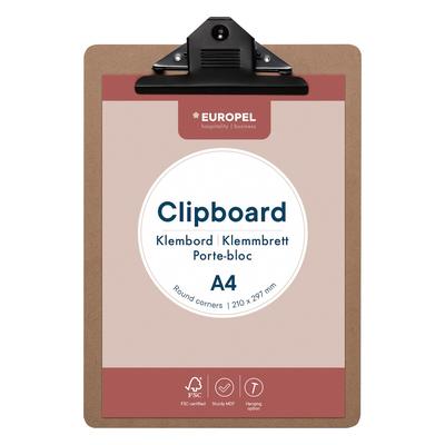 Europel Klemmbrett A4 Hochformat Holz 210 x 297 mm