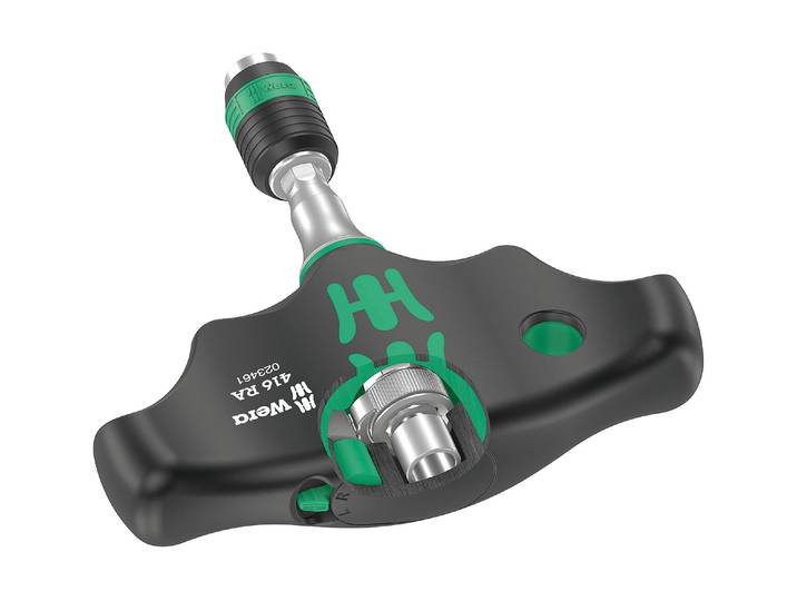 Schraubendreher WERA Wera 416 RA Quergriff-Bits-Handhalter mit , silber (silberfarben), Edelstahl, Schraubendreher, Schraubendreher
