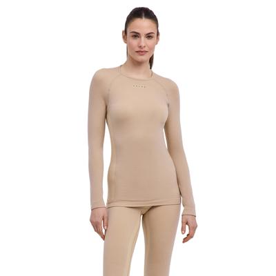 Langarmshirt FALKE "Thermozone Backpack-Ready", Damen, Gr. L, beige (straw (4700)), Shirts Langarmshirt