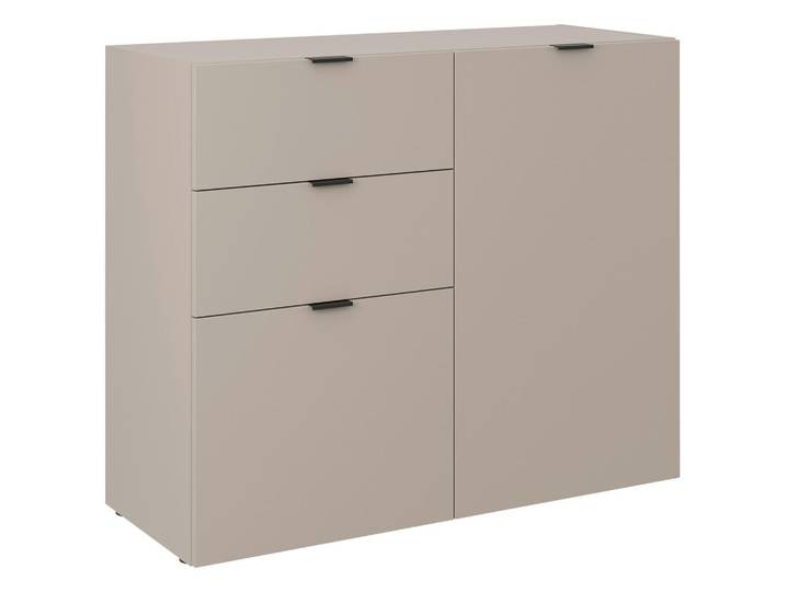 Carryhome Kommode, Taupe, Kunststoff, 1 Fächer, 3 Schublade(n) Schubladen, 104.8x87.4x40.1 cm, Arbeitszimmer, Schreibtische, Bürotischgestell