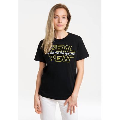 T-Shirt LOGOSHIRT "Pew Pew", Damen, Gr. XL, schwarz, 100% Baumwolle, bedruckt, normal, Rundhals, Shirts T-Shirt, mit coolem Print
