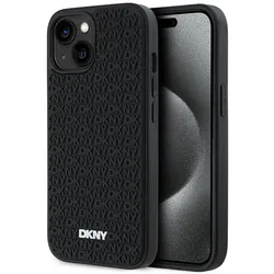 DKNY 3D Rubber Repeat Pattern - Hülle für iPhone 15 / 14 / 13 (schwarz)