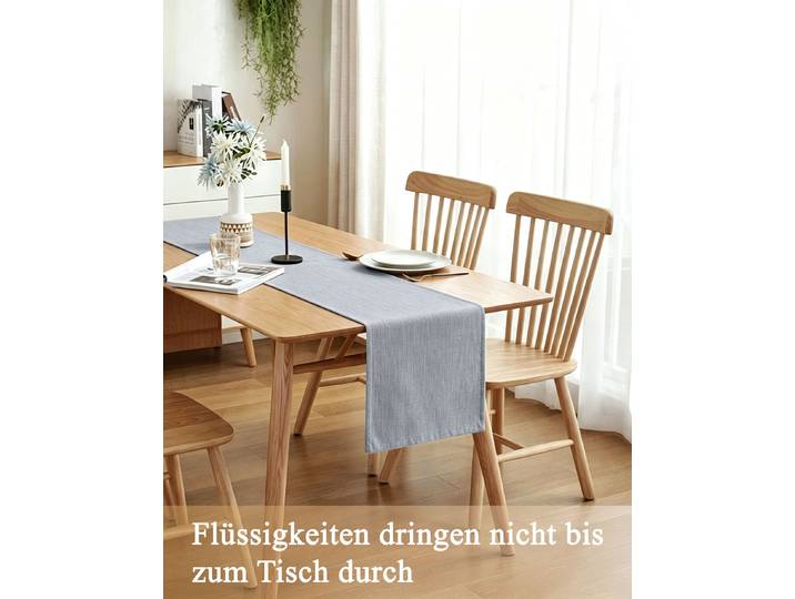 Tischläufer GOODPRODUCT Ozzie, 1 Stück in Leinenoptik, verschiedene Grössen, Dekoration , grau, B:180cm L:40cm, Polyester, Tischdecken, Tischläufer, Formstabil & pflegeleicht, gewebtes Design, uni, Dekoration, Esszimmer