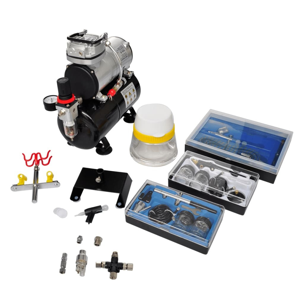 Syfax Airbrush Compressorset met 3 pistolen