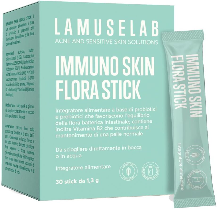 LAMUSELAB Srl Lamuselab Immuno Skin Flora, 30 stick