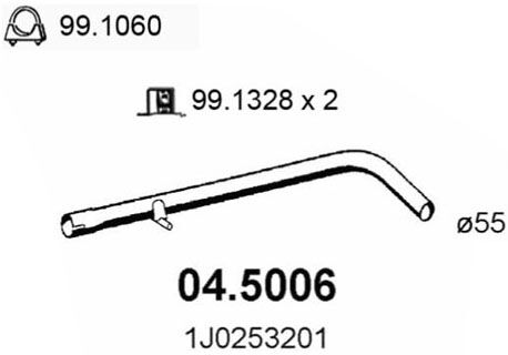 Asso Abgasrohr 045006 Mitte Für Vw