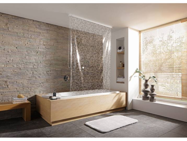 Duschrollo KLEINE WOLKE Duschrollo Clear für Leerkassette , transparent (clear), B:128cm H:240cm, Kunststoff, Duschvorhänge, Duschrollo