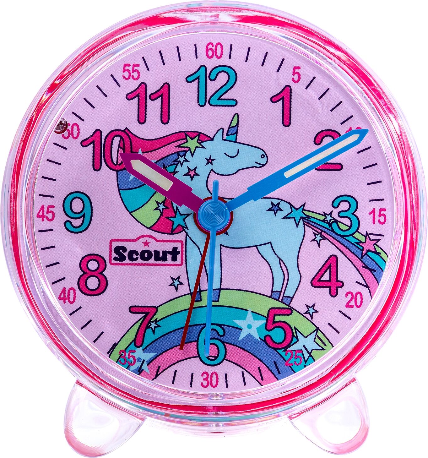 Kinderwecker SCOUT "Favorit", rosa (rosa, transparent), Wecker, Kinder, Kinderwecker, Quarzwecker, Lernwecker,Geschenkidee,Kinderzimmer, Schulanfang,Einhorn