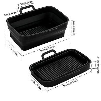 Faltbares Silikon-Backblech für die Heißluftfritteuse, wiederverwendbar, antihaftbeschichtet, hitzebeständig, Küchenmatte zum Kochen, Braten, Grillen, spülmaschinenfestes Zubehör zum Backen zu Hause