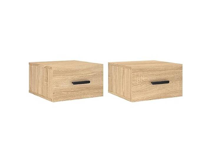 KUPTYERFG Wand Nachttische 2er Set Schwebend Sonoma-Eiche 35x35x20 cm Platzsparende Hängeschränke fürs Schlafzimmer mit praktischer Ablagefläche und elegantem Holzwerkstoff-Design im 2er-Set.