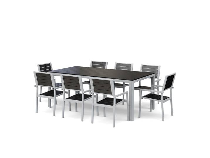 Gartenmöbel Set KAVO 8 Stühle anthrazit
