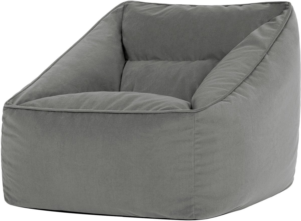 icon Natalia XL Zitzak Fauteuil Fluweel Houtskool