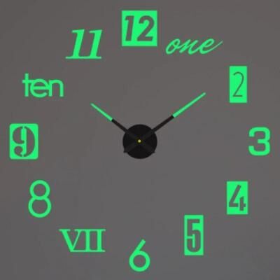 Uplift Picks 3D Wall Clock DIY Large Luminous Silent Modern Wall Decor 14 3d 51 Inch(130cm)