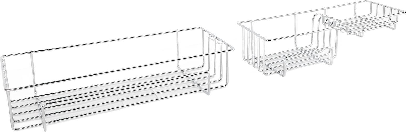 Cocosity 2-delige multifunctionele wandplankjes voor de badkamer, metaal, wandmontage