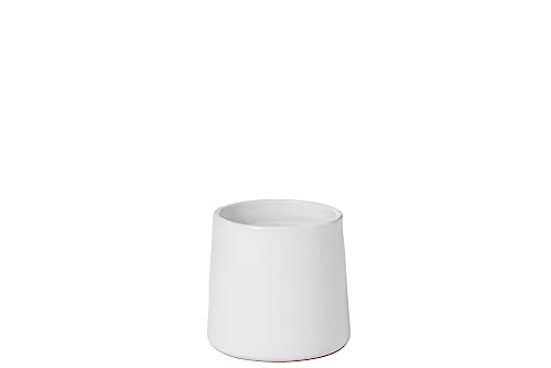 J-Line Bloempot Rond Keramiek Wit Small - 2 stuks