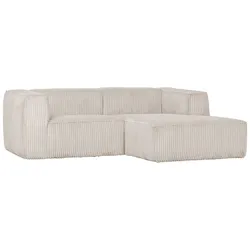 Ecksofa Chaiselongue Bean - Cordbezug Natur, Rechts