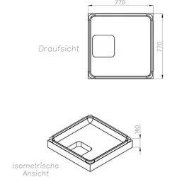 Neuesbad Wannenträger für Bette Ultra Space 80x80x1,5 SD 25415