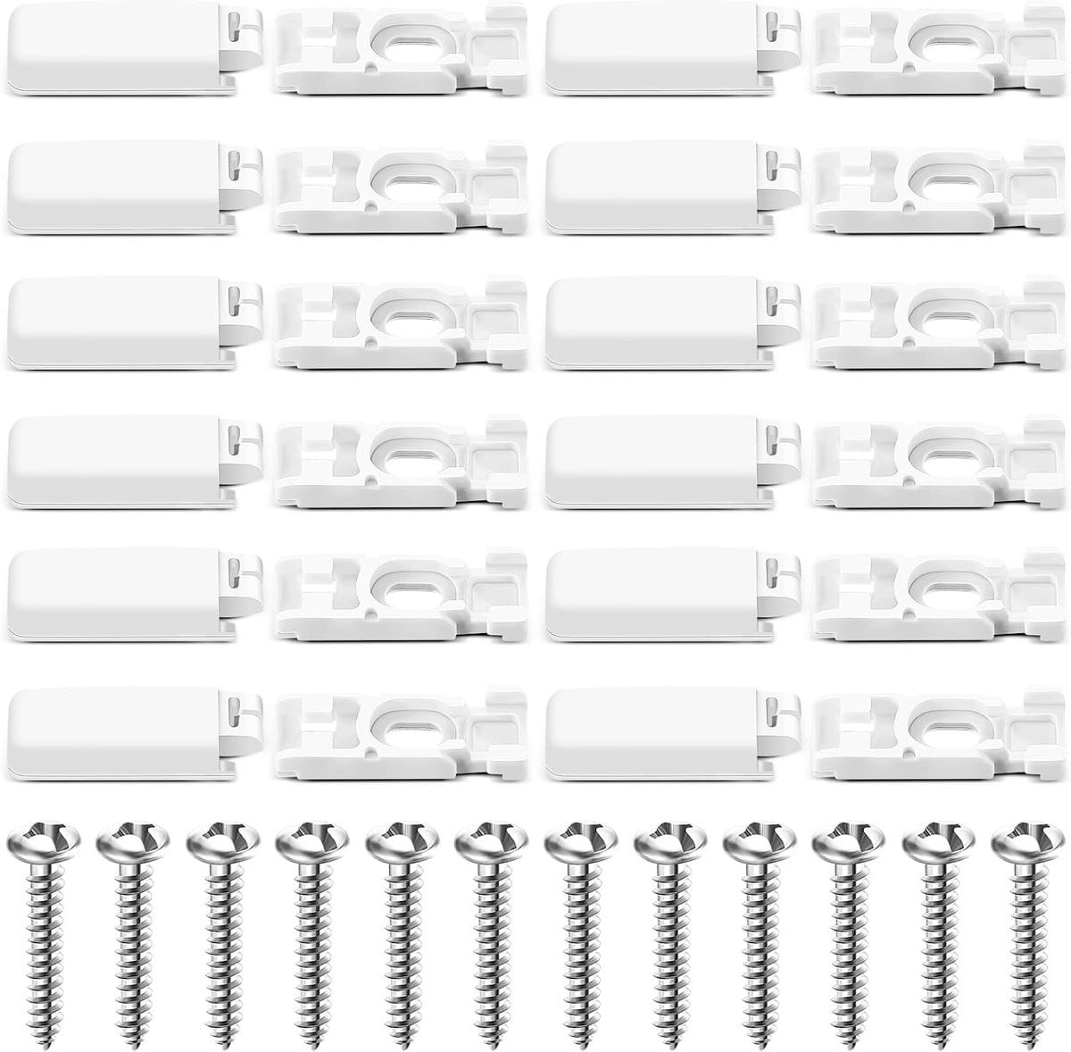 Set van 12 Roller Shutter en Accessoires Houdertjes, Vervangende Gordijnbevestigingen, 11 x 29 mm