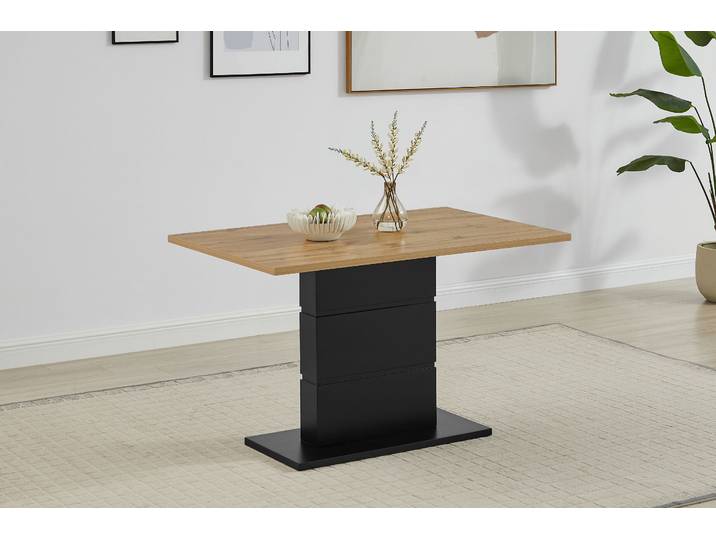 Esstisch OTTO HOME Geranie , schwarz (naturfarben), B:120cm H:76cm T:80cm, MDF, Tische, Esstisch, mit pflegeleichter Melaminoberfläche, lackierter Fuß